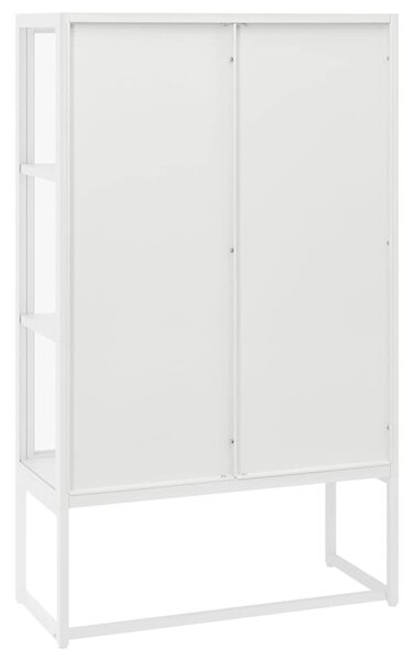 Fehér acél és edzett üveg magasszekrény 80 x 35 x 135 cm