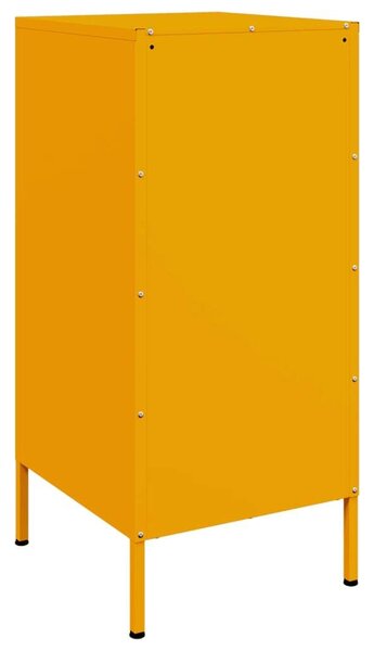 VidaXL 2 db mustársárga acél tálalószekrény 36 x 39 x 79 cm