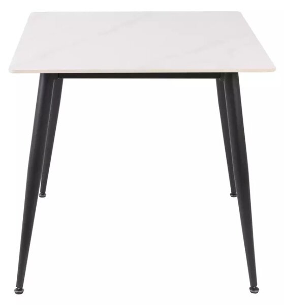 Étkezőasztal RION 80x80 cm kerámia asztallappal, fehér márvány