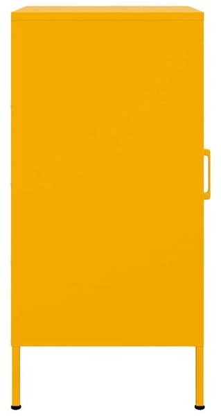 VidaXL 2 db mustársárga acél tálalószekrény 36 x 39 x 79 cm