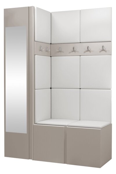 Előszoba garnitúra Hartford 277, 186x124x46cm, Tükör, Kasmír, Öko-bőr, Laminált forgácslap