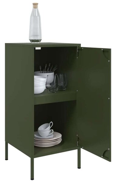 VidaXL Fém Tárolószekrény Szett - 2 db - Olívazöld - 36x39x79 cm