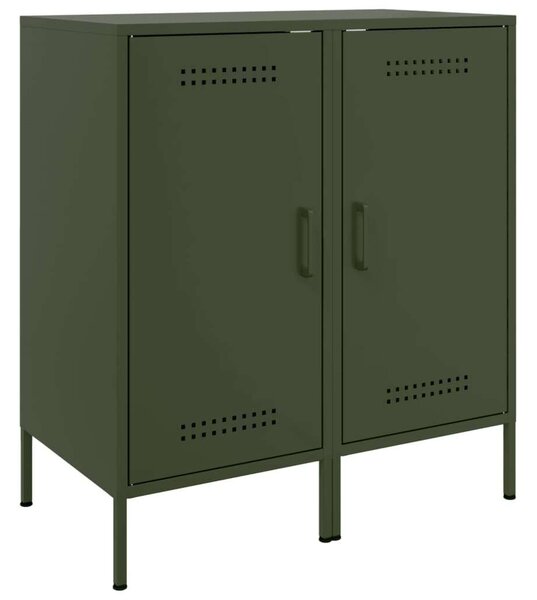 VidaXL Fém Tárolószekrény Szett - 2 db - Olívazöld - 36x39x79 cm
