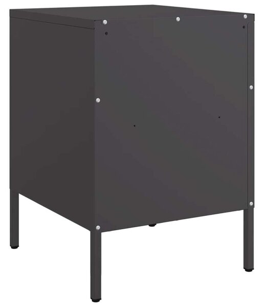 VidaXL Fém Éjjeliszekrény Szett - 2 db - Fekete - 36x39x50,5 cm