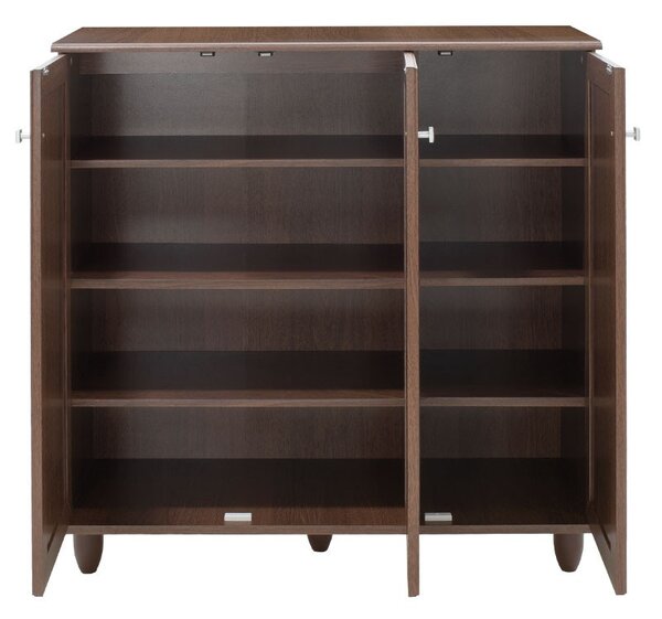 Cipősszekrény 16 párnak, SANT?, diófa színű, 89.5x34.5x91.5 cm
