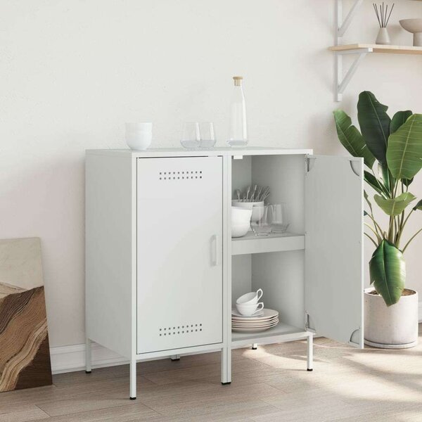VidaXL Fém Tárolószekrény Szett - 2 db - Fehér - 36x39x79cm