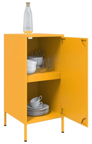 VidaXL 2 db mustársárga acél tálalószekrény 36 x 39 x 79 cm