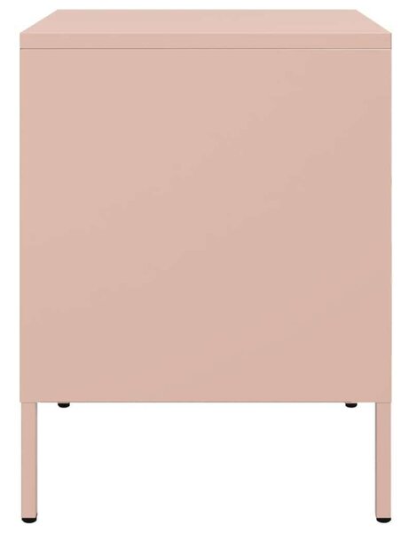 VidaXL Fém Éjjeliszekrény - Rózsaszín - 2 db - 36x39x50,5 cm