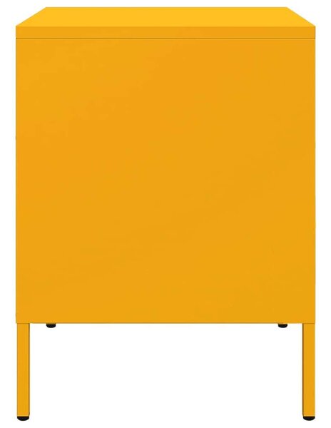VidaXL Fém Éjjeliszekrény Szett - 2 db - Mustársárga - 36x39x50,5 cm