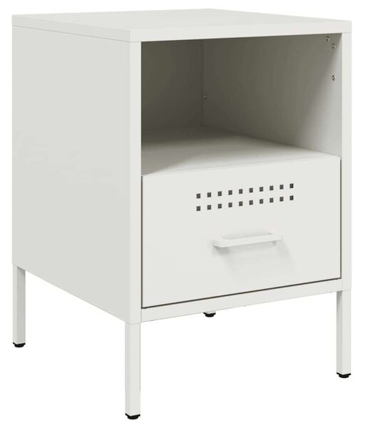 VidaXL Fém Éjjeliszekrény Szett - 2 db Fehér - 36x39x50,5 cm