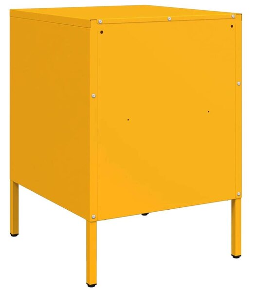 VidaXL Fém Éjjeliszekrény Szett - 2 db - Mustársárga - 36x39x50,5 cm