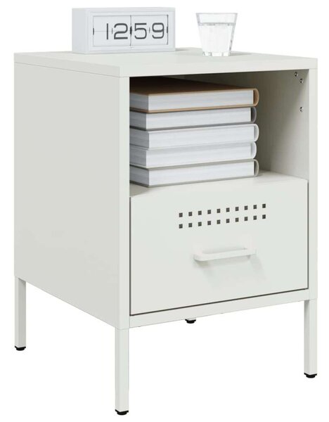 VidaXL Fém Éjjeliszekrény Szett - 2 db Fehér - 36x39x50,5 cm