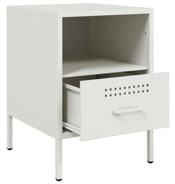 VidaXL Fém Éjjeliszekrény Szett - 2 db Fehér - 36x39x50,5 cm