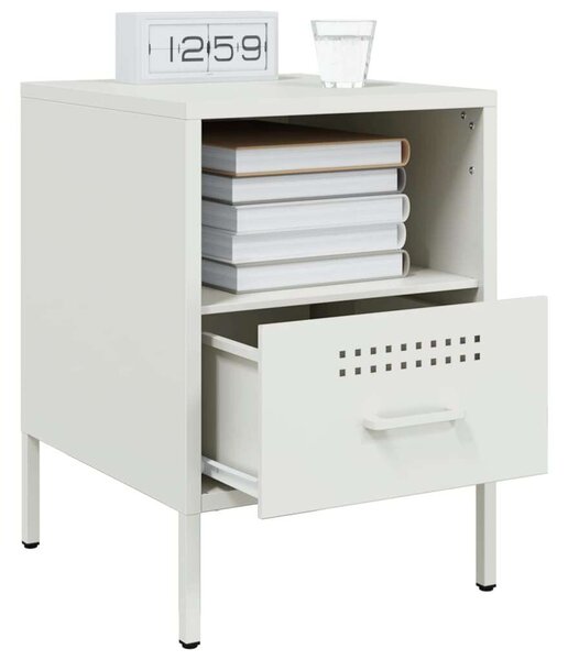 VidaXL Fém Éjjeliszekrény Szett - 2 db Fehér - 36x39x50,5 cm