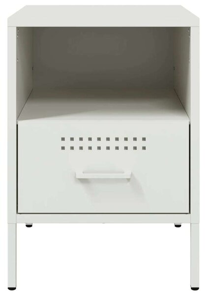 VidaXL Fém Éjjeliszekrény Szett - 2 db Fehér - 36x39x50,5 cm