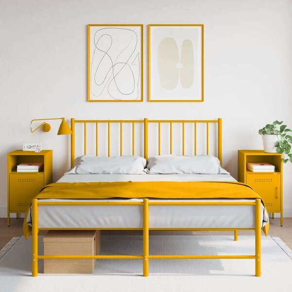 VidaXL Fém Éjjeliszekrény - 2 db - Mustársárga - 36x39x68 cm