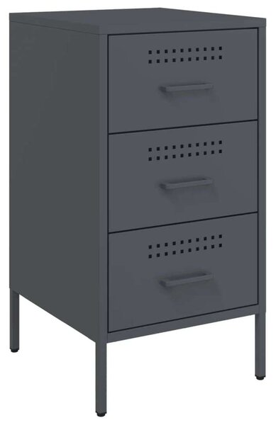 VidaXL 2 db antracitszürke acél éjjeliszekrény 36 x 39 x 68 cm
