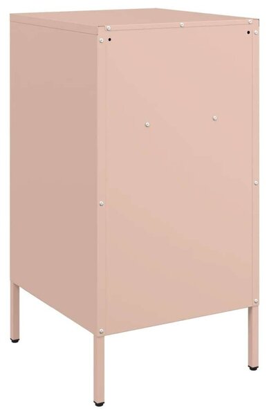 VidaXL Rózsaszín Fém Éjjeliszekrény Szett - 2 db, 3 Fiókkal