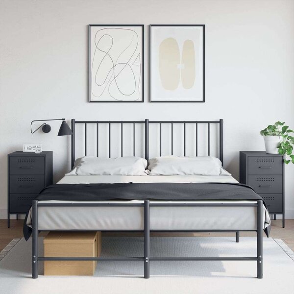 VidaXL 2 db antracitszürke acél éjjeliszekrény 36 x 39 x 68 cm