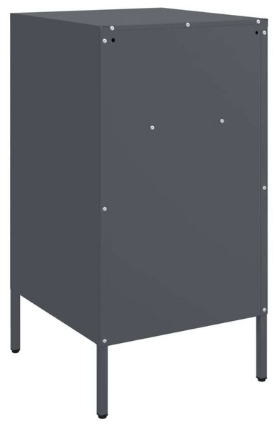 VidaXL 2 db antracitszürke acél éjjeliszekrény 36 x 39 x 68 cm