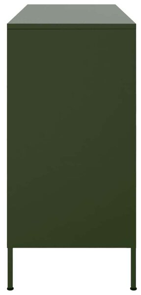 VidaXL Fém Tárolószekrény - Olívazöld - 100,5x39x79 cm