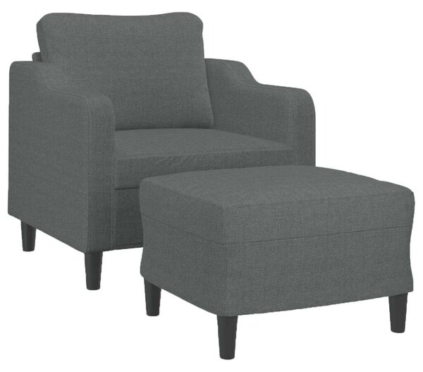 VidaXL sötétszürke szövet kanapéfotel lábtartóval 60 cm