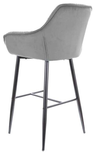 Bárszék CHERRY H-1 VELVET FEKETE VÁZ/SZÜRKE BLUVEL 14