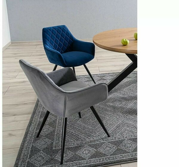 Szék LINEA VELVET fekete váz / szürke BLUVEL 14