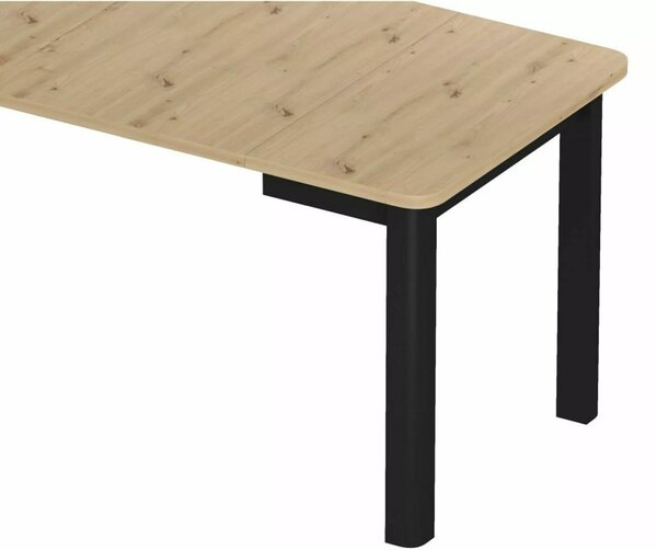Oskar Bővíthető Étkezőasztal Laminált Tölgy Artisan Fekete