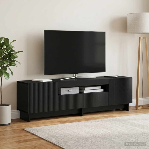 LED TV szekrény EDE 153 x 35 x 43 cm Fekete Szerelt Fa