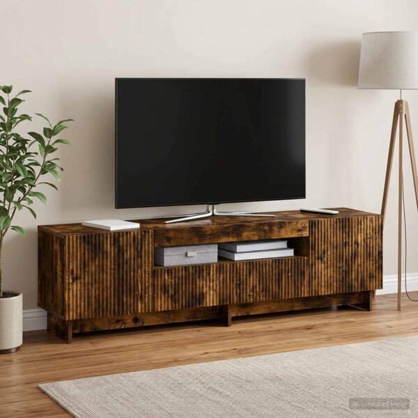 LED TV szekrény EDE 153 x 35 x 43 cm Füstös Tölgy Szerelt Fa