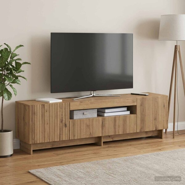 LED TV szekrény EDE 153 x 35 x 43 cm Kézműves Tölgy Szerelt Fa