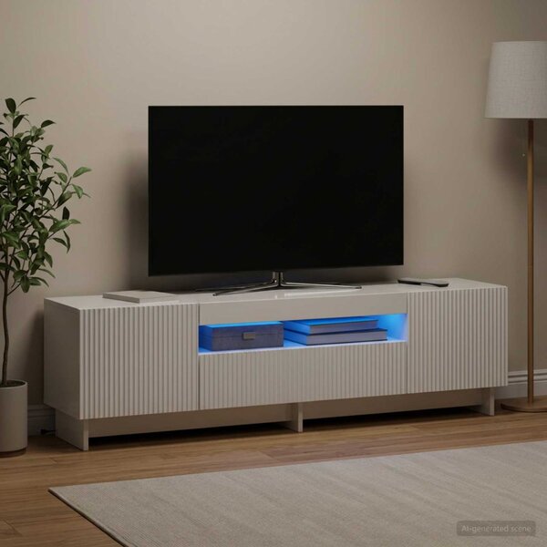 LED TV szekrény EDE 153 x 35 x 43 cm Magasfényű Fehér
