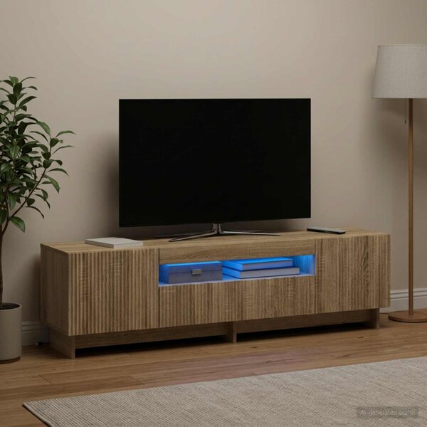 LED TV szekrény EDE 153 x 35 x 43 cm Sonoma Tölgy Szerelt Fa