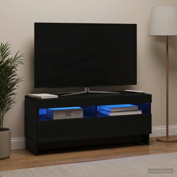 LED TV szekrény EDE 100 x 35 x 43 cm Fekete Szerelt Fa