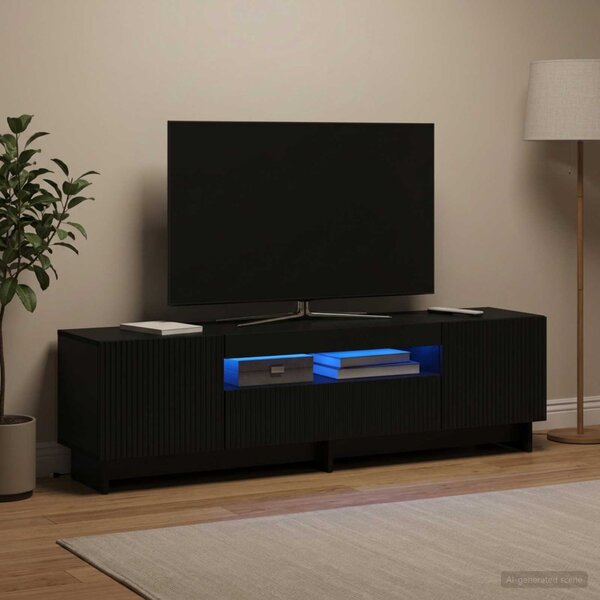 LED TV szekrény EDE 153 x 35 x 43 cm Fekete Szerelt Fa