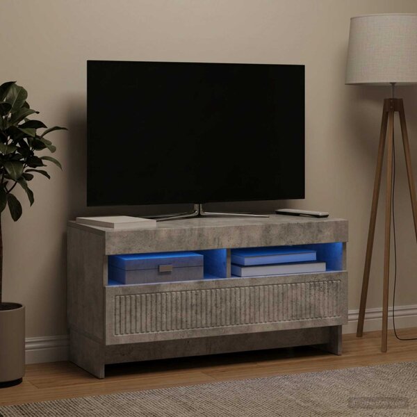 LED TV szekrény ALKMAAR 81 x 35 x 43 cm Betonszürke Szerelt Fa