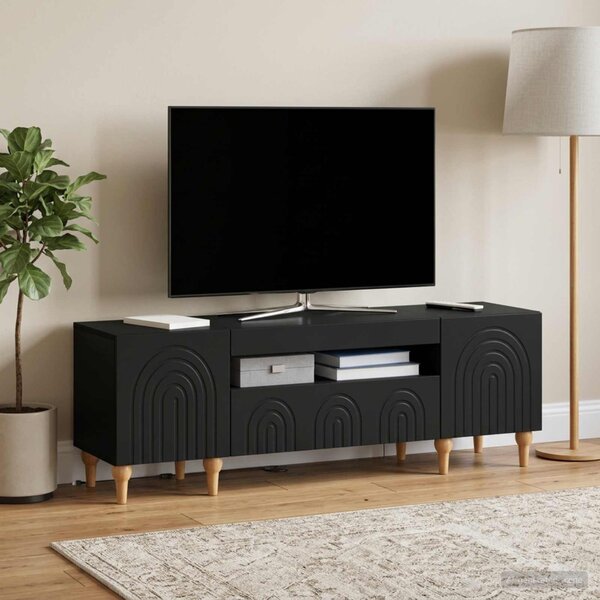 LED TV szekrény ALKMAAR 153 x 35 x 43 cm Fekete Szerelt Fa
