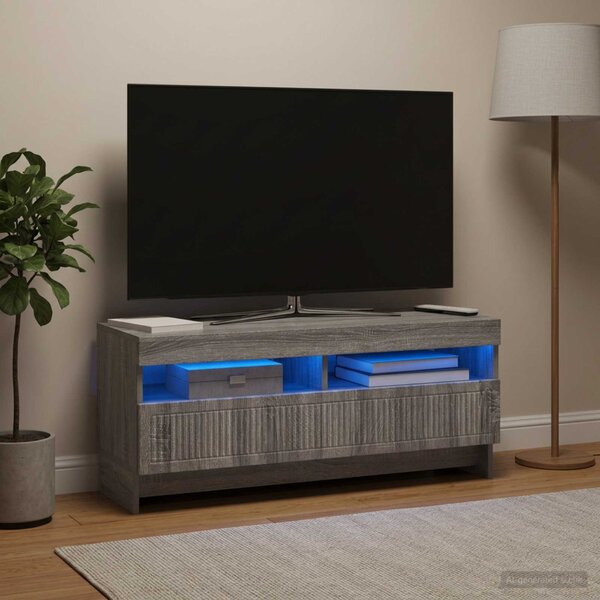 LED TV szekrény EDE 100 x 35 x 43 cm Szürke Sonoma Szerelt Fa