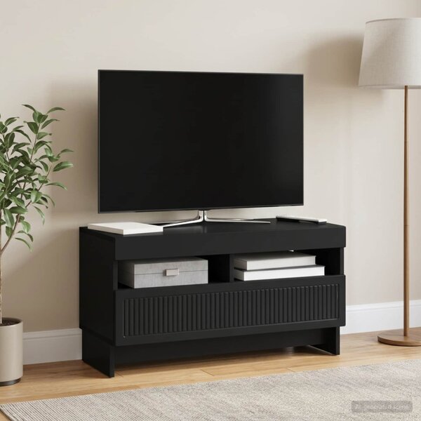 LED TV szekrény ALKMAAR 81 x 35 x 43 cm Fekete Szerelt Fa