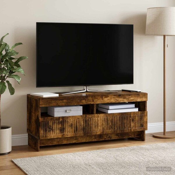 LED TV szekrény EDE 100 x 35 x 43 cm Füstös Tölgy Szerelt Fa