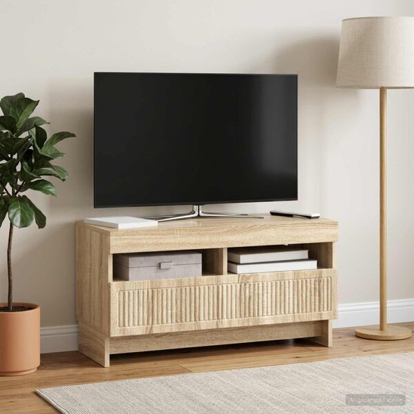 LED TV szekrény ALKMAAR 81 x 35 x 43 cm Sonoma Tölgy Szerelt Fa