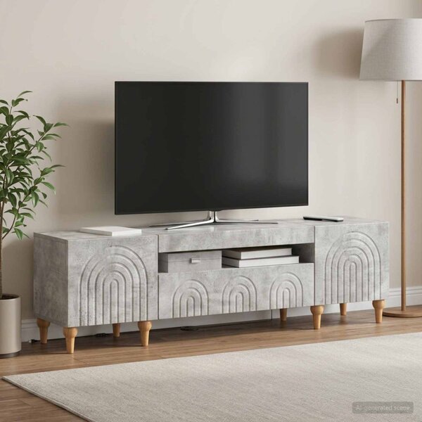 LED TV szekrény ALKMAAR 153 x 35 x 43 cm Betonszürke Szerelt Fa