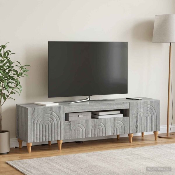 LED TV szekrény ALKMAAR 153 x 35 x 43 cm Szürke Sonoma