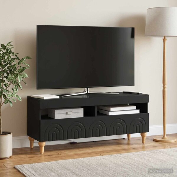 LED TV szekrény ALKMAAR 100 x 35 x 43 cm Fekete Szerelt Fa