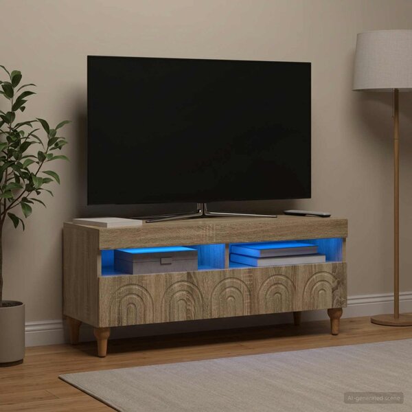 LED TV szekrény ALKMAAR 100 x 35 x 43 cm Sonoma Tölgy