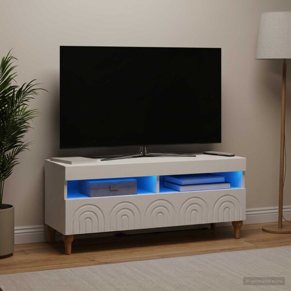LED TV szekrény ALKMAAR 100 x 35 x 43 cm Fehér Szerelt Fa