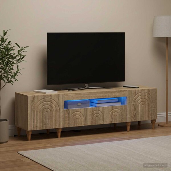 LED TV szekrény ALKMAAR 153 x 35 x 43 cm Sonoma Tölgy