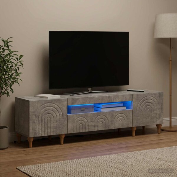 LED TV szekrény ALKMAAR 153 x 35 x 43 cm Betonszürke Szerelt Fa