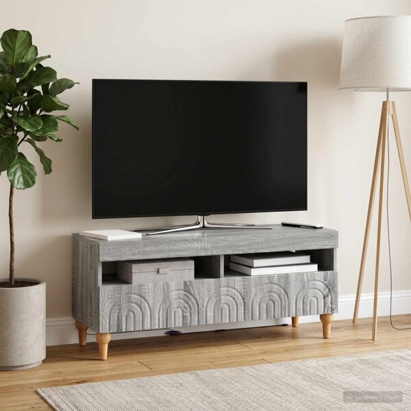 LED TV szekrény ALKMAAR 100 x 35 x 43 cm Szürke Sonoma